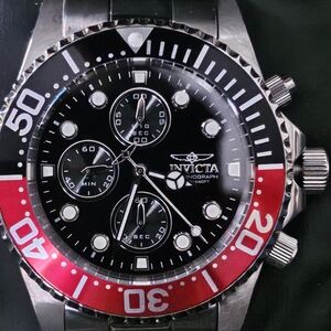 Invicta Men's Chronograph Watch - Black and Red